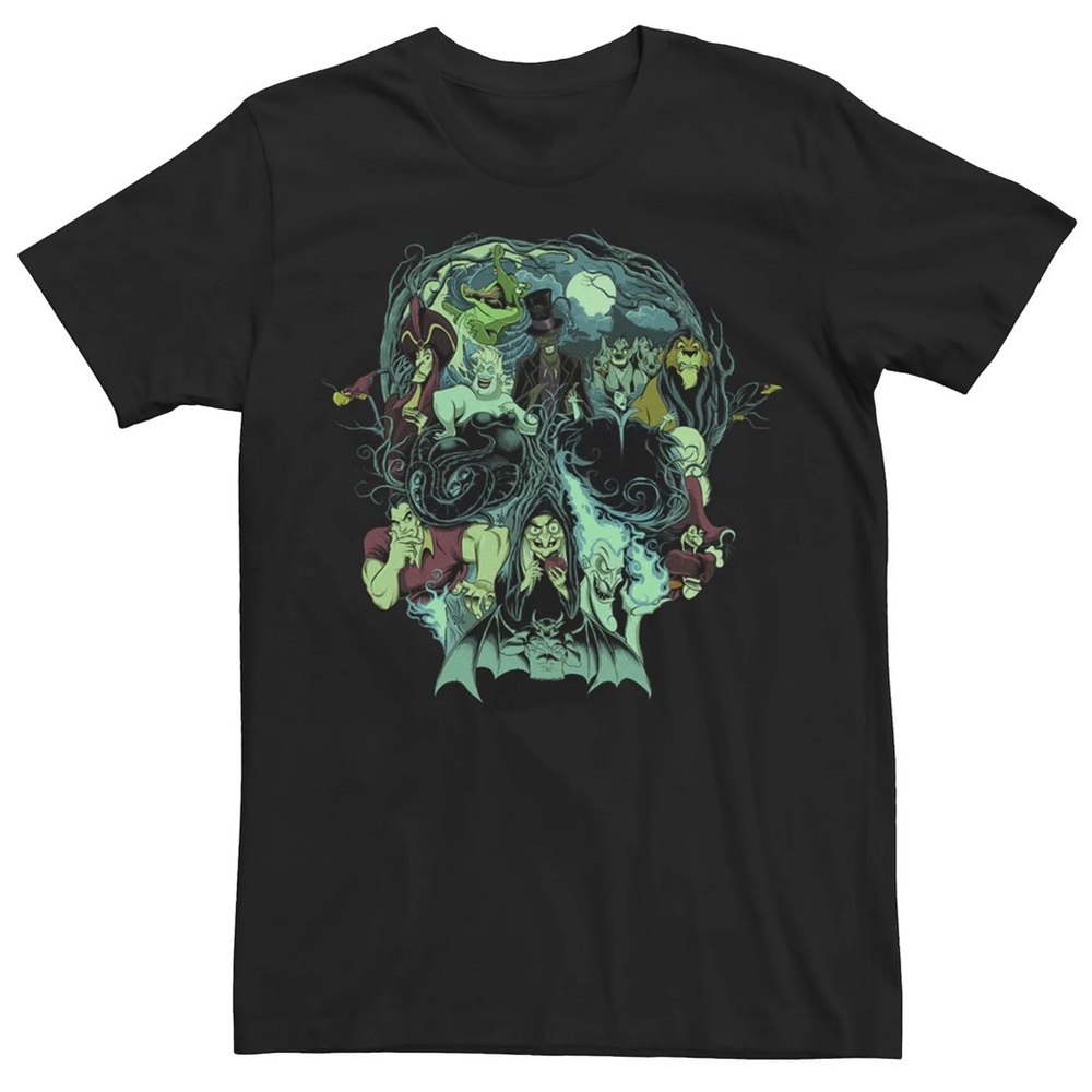 Disney Black Tee with Villains Graphic
